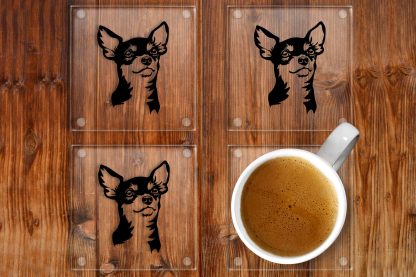 chihuahua glass coasters