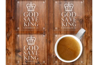 Kings Coronation day Glass Drinks Coasters - Image 2