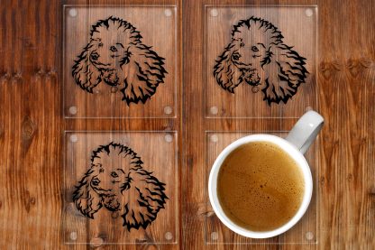 Miniature Poodle Glass Drinks Coasters