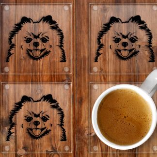 Pomeranian Glass Drinks Coasters