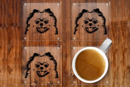 Pomeranian Glass Drinks Coasters