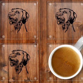 Hungarian Wirehaired Vizsla glass coasters