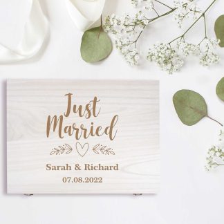 Personalised Wedding Keepsake Wooden Box