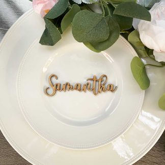 Elegant Wooden Wedding Place Name