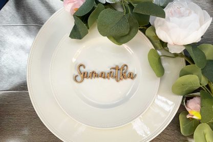 Elegant Wooden Wedding Place Name