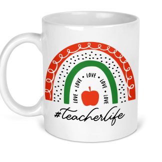 Teacher Life Rainbow Mug Gift