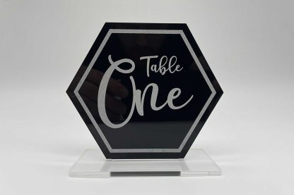 Hexagon wedding table number