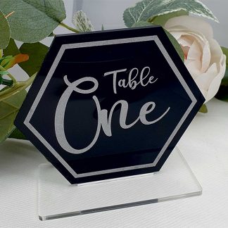 Hexagon wedding table number