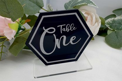 Hexagon wedding table number