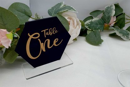 Hexagon wedding table number