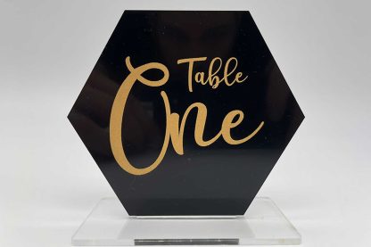 Hexagon wedding table number