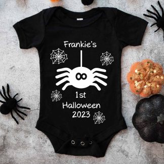 Personalised Baby's First Halloween Spider Vest