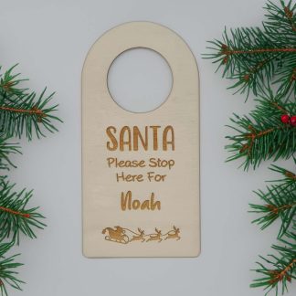 Personalised Santa Stop Here Door Hanger