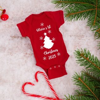 Personalised baby's first christmas vest