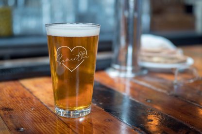 Personalised Valentine Pint Glass