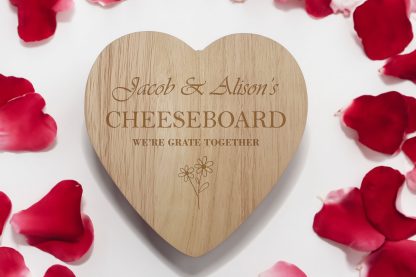 Personalised couples heart chopping board