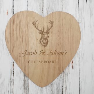 Personalised couples heart chopping board