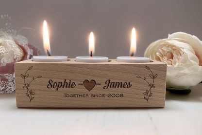 Personalised valentine tealight holder