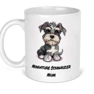 Miniature Schnauzer Mum Mug on a white background