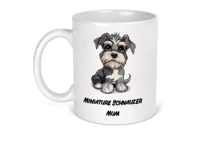 Miniature Schnauzer Mum Mug on a white background