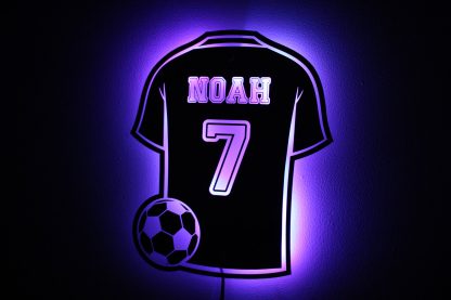 Football mirror wall light purple