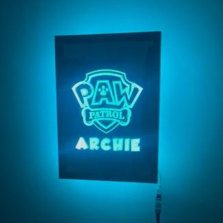 Personalised Paw Patrol-Inspired LED Wall Light